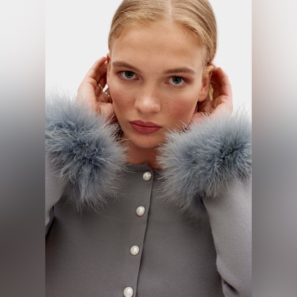 Sleeper Knit Cardigan with Feather Sleeves Like New M/L - Picture 2 of 5